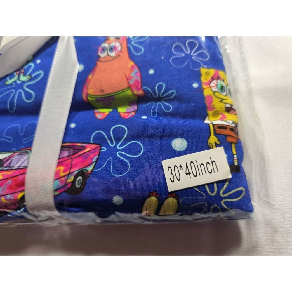 SpongeBob SquarePants 30x40 Baby Blanket Blue Character Print NWT - Picture 2 of 3